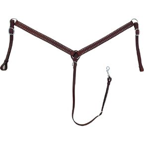 Premium Leather Western Breast Collar for Horse Riding, Comfortable Equestian Breastcollar (Brown)