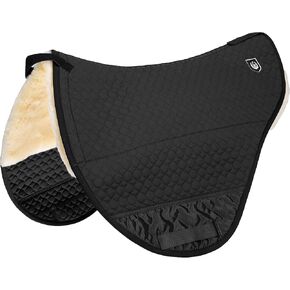 Horse Saddlepad CHAMP endurance numnah, seat area made of real sheepskin, for summer and winter