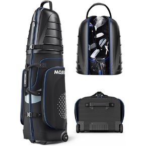 Golf Travel Bags for Airlines with Wheels, Hard Case Top and 1680D Heavy Duty Oxford Protect Golf Clubs, Lightweight and Easy to Maneuver