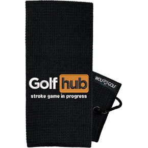 Wolf Golf Towels - Golfhub Golf Towel - Golf Accessories for Men - Golf Gifts for Men - Embroidered Funny Golf Towel