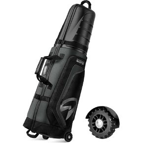 OutdoorMaster Golf Travel Bags for Airlines with Wheels and Hard Case Top, Protect Golf Clubs, Lightweight and Easy to Maneuver, Upgrade Version
