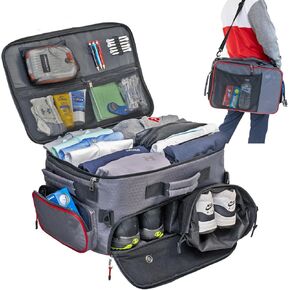 ENPI Premium Golf Trunk Organizer & Travel Bag - Ample Storage for Golf Accessories & Golf Gear - 2 Shoe Compartments - w/Shoulder Strap - Ideal for Gifts
