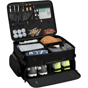 Mogplof Extra Large 2 Layer Golf Trunk Organizer, Golf Gifts for Men Golfers, 20"x 14"x 10" Water-Resistant Car Durable Golf Organizer for 2 Pair Shoes, Balls, Tees, Clothes, Gloves, Accessories