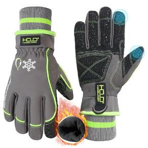 HANDLANDY Waterproof Insulated Work Gloves, 3M Thinsulate Thermal Winter Gloves for Men Women Touch Screen, Warm Ski Snowboard Cold Weather Gloves (Small, Pink)