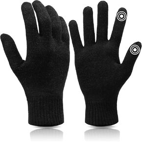 WANDER Gloves for Men Womens Lightweight Merino Wool Touchscreen Thermal Knit Running Winter Glove Liners