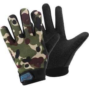 Accmor Kids Cycling Gloves, Kids Fishing Gloves, 4-10 Years Boys Girls Kids Sport Gloves, Breathable Non-Slip Full Finger Gloves for Child Cycling Climbing Riding Biking Outdoor Sports