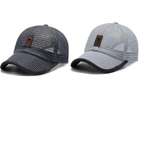 2 Pairs Breathable Full Mesh Hats for Unisex Adults
