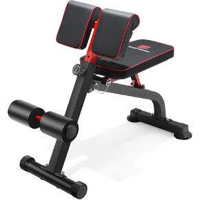 Roman Chair Back Extension Bench for Glute, Hamstring and Lower Back, Hyperextension Bench, Adjustable & Foldable Weight Bench for Home Gym Strength Training