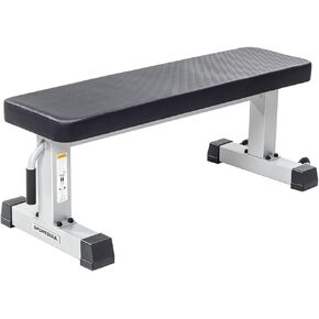 Flat Weight Bench Heavy Duty Fitness Bench For Weight Training, Home Gym Bench, Weightlifting and Strength Training, Upgraded Breathable Leathaire Bench Material