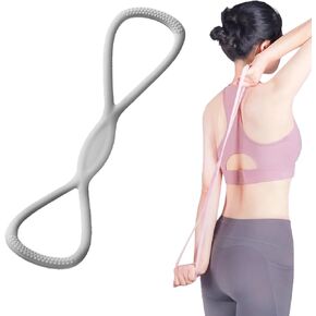 Figure 8 Resistance Silicone Tension Band with Handles for Women/Men, Fitness Band for Arm/Back/Chest/Shoulder/Legs/Yoga Stretching Exercise, Suitable for Home/Gym Workout