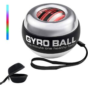 Torque Ball-Metal Gyro Ball Wrist Exerciser, Torque Ball Hand Exerciser with Metal Shell, Auto-Start Powerball Gyroscope for Strengthening Arms, Fingers & Wrist,5-Level Color-Shifting Challenge