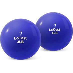 Logest Weighted Toning Exercise Balls Pair - Round Shape Medicine Ball - 1LB 2LB 3LB 4LB 5LB 6LB Available - Toning Muscle for Men & Women in Kuwait