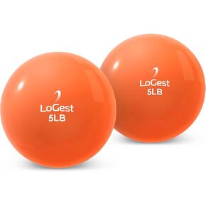 Logest Weighted Toning Exercise Balls Pair - Round Shape Medicine Ball - 1LB 2LB 3LB 4LB 5LB 6LB Available - Toning Muscle for Men & Women - Color-Coded Difficulty Levels