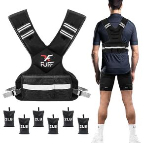 Adjustable Weighted Vest for Women & Men,4-10lb/11-20lb/20-32lb Vest with 6 Ironsand Weights for Strength Training,Large Weight Vest with Reflective Strip for Adult