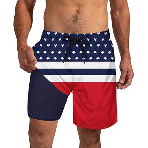 Cozople Mens Swim Trunks 7Inch with Compression Liner Quick Dry Swimsuit Swim Shorts Phone Pocket Swimwear