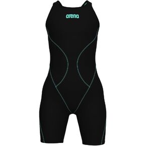 ARENA Girls Powerskin Impulso Kneeskin بدلة السباحة مفتوحة الظهر قصيرة الساق