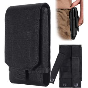 Urvoix Dual Cell Phone Holster, Belt Phone Pouch, Molle Phone Holder Belt Case for iPhone 16 Pro Max/iPhone 15 14 13 12 Pro Max/iPhone 16 15 14 Plus, Tactical Accessories Bag for Outdoor Hiking