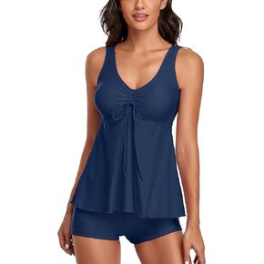 Tummy Control Tankini Bathing Suits for Women 2 Piece Swimsuits Tank Top with Boyshorts