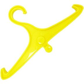 Scuba Choice Anti-Slip Wetsuit Hanger with DIN Thread - Durable Yellow Multi-Purpose Hanger for Diving Gear | 16" W x 9" H | Lightweight Plastic | Prevents Slipping & Damage to Wetsuits