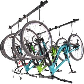Echaprey Bike Hangers for Garage Bike Storage Rack Ceiling Mount Indoor Metal Bike Rack Hanger Garage Home Storage 8 Adjustable Bike Hooks for 4 to 8 Bicycles, Holds Up to 250lbs