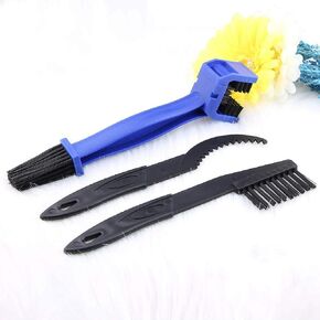 Motorcycle & Bike Chain Cleaner Tool Set – Bicycle Chain Gears Maintenance Cleaning Brush Kit for All Type Chain Gears（3 Kinds）