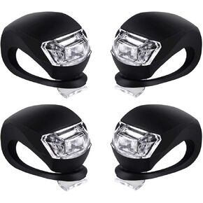 Malker Bicycle Light Front and Rear Silicone LED Bike Light Set - Bike Headlight and Taillight,Waterproof & Safety Road,Mountain Bike Lights,Batteries Included