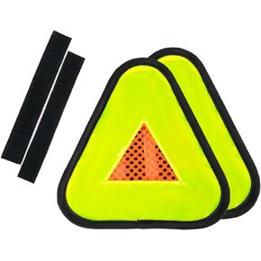Plus tard 2Pcs Reflective Yield Symbol 7×7" Triangle Bicycle Reflectors with Mounting Tape for Cyclists Warning Sign at Night for Bike, Backpack