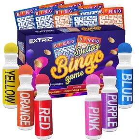 EXTRIC Bingo Game, Bingo Game for Adults and Kids, Bingo Set Includes Bingo Daubers, Bingo Cards, and Calling Numbers Ideal Fun Bingo Games for Family Game Night