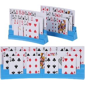 Expandable and upgradable Three-Layer Plastic Card Holder,Set of 2,Used for Card Game Card Holder Tray for Arthritis Patients -Playing Card Rack for Kids Adults Seniors