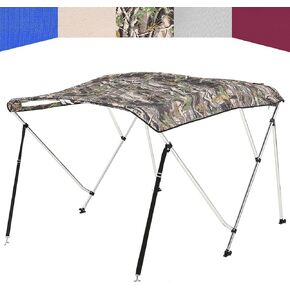 KING BIRD 3-4 Bow Bimini Boat Top Cover Sun Shade Boat Canopy Waterproof 1 Inch Stainless Aluminum Frame 46" Height with Rear Support Poles and Storage Boot 6 Colors -5 Sizes