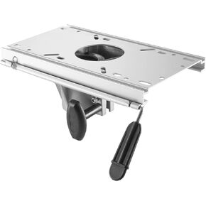 Adjustable Aluminum Boat Seat Pedestal 14-20 Inch Height with Slide, Locking Mechanism, Silver Matte Brushed Finish, Ideal for Fishing Boats and Marine Vessels