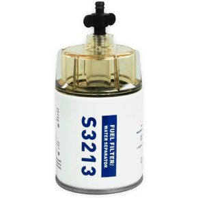 S3213 18-7932-1 Fuel Filter Marine Water Separator with Clear Bowl Assembly Compatible with Marine Outboard Motor Mercury Replaces 35-60494-1, 18-17928, 35-809097