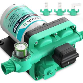 LATCH.IT RV Water Pump 12V | 3.5 GPM 50 PSI Camper Water Pump | 7A 12V Water Pump | Self Priming 12Volt Water Pump | Quiet Operation 12 Volt Water pump RV w/Filter & Fittings Included!