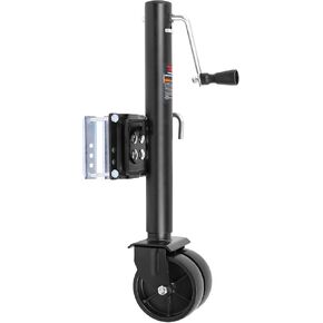 Swivel Boat Trailer Jack 2000Lbs with 6-Inch Double Wheels 12" Vertical Travel with Bolt-on mounting Hardware (12" 2000lbs)