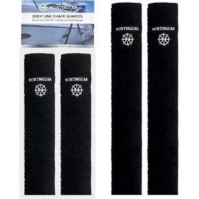 Dock Line Chafe Guards 24" Length (2 Pack) - Ultra-Strong Removable Chafing Guard, UV Resistant, Eliminates Boat Line Squeaking and Protects Your Boat Finish