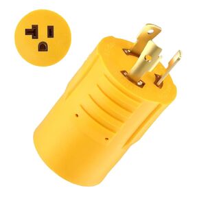 NEMA L5-30P to 5-15/20R Female RV Generator Adapter 30A to 110V 15 Amp/120V 20A Shore Power Cord 3-Prong Locking Power Cord Male Plug L5-30P to 5-15R/20R for RV Generator Machine etc.