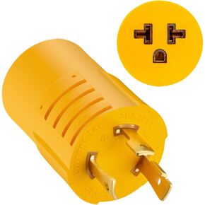 Generator Adapter Plug, NEMA L5-30P Male to NEMA 5-15R/5-20R Female RV Generator Adapter, Marine 30 Amp to 110V 15 Amp/120V 20Amp Household Regular Inlet Connector, ETL Listed