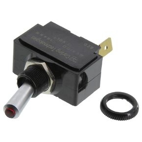 Carling Technologies LT-1511-610-012, Genuine OEM 12 Volt Toggle Rocker Boat Switch, Marine Grade Waterproof, SPST, Lighted Red On-Off, 12V, 15A 125VAC