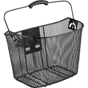 Schwinn Quick Release Wire Basket, Easy Assembly Fits Most Adult Bike Handlebars, Weather Resistant, Durable, With Top Folding Handle, Mounting Hardware Included, Bicycle Accessories, Black.