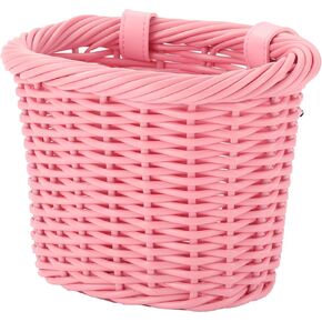 Kids Bike Basket Wicker Woven Front Bicycle Basket for Boys Girls Mini Handlebar Basket for Kids Bike or Scooter