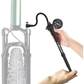 BUCKLOS Bike Shock Pump High Pressure Suspension Fork Pumps Rear Shocks Bicycle Tire Pump 300 Psi Max for Mountain, Road Bikes and Motorcycle Air Front Fork with Gauge No-Loss Schrader Valve Bike Tool