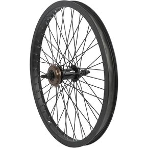 BMX Wheel 20 x 1.75 48H, Front and Rear Wheel with Single Speed Freewheel and Aluminium Rim, Black