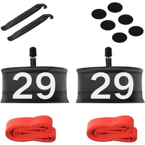 2-Pack Heavy Duty 29x1.75/2.125/2.4 Butyl Rubber Inner Tube with Strong Airtightness and Puncture Resistant Qualities. 32mm Schrader Valve for MTB,Road Bike