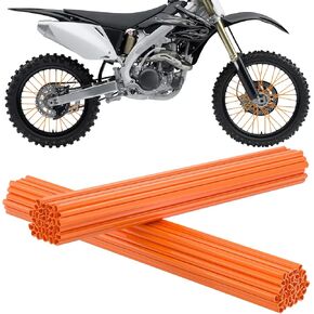 72 PCS Dirt Bike Spoke Covers, Wheel Spoke Wraps, Universal Spoke Skins Spoke Covers for 8-21 Inch Rims, Spoke Covers Decoration Protector for Dirt Bike, Wheelchair, Bicycle, Motorcycle (Red)