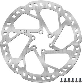 Bike Brake Rotor with 6 Bolts, 2.3mm Thick Bicycle Brake Disc Rotors, 140mm 160mm 180mm 203mm, MTB, Stainless Steel, Center Hole Distance 44mm, for E-Bike E-Scooter MTB [1PC](140mm)
