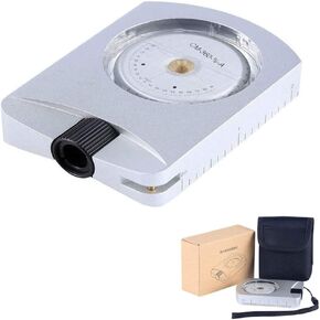 Pocket Altimeter, Clinometer, Battery-Free Altimeter, Professional Aluminum Accurate Altimeter, Compact Handheld Clinometer for Height & Slopes Angles Measuring, Silver