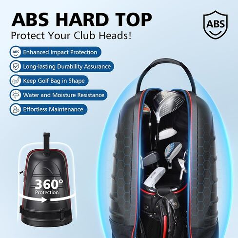 Golf Travel Bags for Airlines with Wheels, Hard Case Top and 1680D Heavy Duty Oxford Protect Golf Clubs, Lightweight and Easy to Maneuver in Saudi Arabia