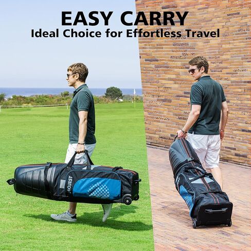 Golf Travel Bags for Airlines with Wheels, Hard Case Top and 1680D Heavy Duty Oxford Protect Golf Clubs, Lightweight and Easy to Maneuver in Saudi Arabia