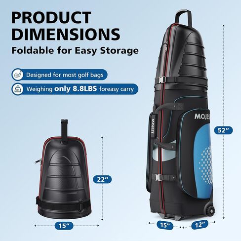 Golf Travel Bags for Airlines with Wheels, Hard Case Top and 1680D Heavy Duty Oxford Protect Golf Clubs, Lightweight and Easy to Maneuver in Saudi Arabia