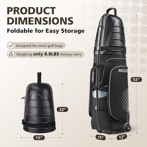 حقائب سفر للجولف لشركات الطيران ذات العجلات، وحافظة صلبة علوية و1680D شديدة التحمل من أكسفورد لحماية نوادي الجولف، خفيفة الوزن وسهلة المناورة in Kuwait